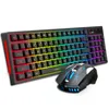 2,4 G kabellose wiederaufladbare Tastatur-Maus-Kombination, 96 Tasten, RGB-Membrantastatur, bunte Hintergrundbeleuchtung, Gaming-Maus-Set