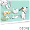 Pins broches cartoon email grappige luie katten met banaanontwerp broche pins dierenknop rapel cor badge voor vrouwen mannen kind fashi otwok