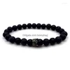 Bracete de fios com mi￧angas Bracelete de charme 2022 Moda Simples Lava Stone Matte Bead para J￳ias Presente Psera Hombre Drop Deliver