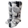 Boots 2022 Winter Women Faux Fur Luxury Fluffy Ry Long Snow Female Non Slip Dark Ski Cotton 221215