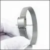 Manschett enkel design 10mm breda rostfritt stål armband för kvinnor och män sier titan armbands charm par armband droppleverans dhqjr