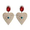 Dangle Chandelier Fashion Jewelry Peach Heart Diamond Eye Earrings Rhinstone Stud Drop Delivery Dhsxx