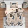 寝具セットエルクプリントでメリークリスマスの掛け布団セットトナカイホリデースタイルの家の飾り