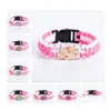 Bedelarmbanden Indiase mandala bloem van het leven voor vrouwen meisjes glas roze koord wrap armband vriendin sieraden in bk drop levering otnht otnht