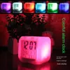 Table horloges Colorful LED Creative carré multifonction petite alarme électronique