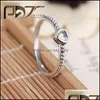 Pierścienie zespołowe 925 Sier Heart Ring Fit Pandora CZ Biżuteria rocznicowa dla kobiet Prezent Bożego Narodzenia DHGZ1