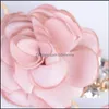 Key Rings Fashion Charm Pink Rose Flowers Women Romantic Bag Pendant Tassel Keychain Jewelry Gifts Drop Delivery Otzuc
