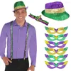 Berets Unisex Hat Set Sun Protection Eye Patch Headband Chic Decorative Trendy Purple Yellow Green Holiday Jazz