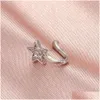 Neus Ringen Studs Piercing Sieraden Voor Vrouwen Koper Zirkoon Nep Ring Nagel Overdreven Eenvoudige Uvormige Niet-geperforeerde Clip Drop Leveren Dhpj6