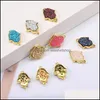 Charms Fashion Fatima Hamsa Hand Druzy Resin Stone Pendant For Bracelet Bangle Necklace Gold Cute 10 Color Diy Charm Jewelry Drop De Dhx0T