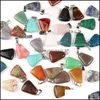 Arts And Crafts Bk Natural Stone Pendant Charms Hexagonal Prism Quartz Point Healing Crystals Chakra Cross Heart Charm Exquisite Nec Dhqdw