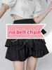 Skirts Women Ball Gown Students Summer Above Knee Belt Comfortable Daily Trendy High Street Slim All-match Korean Style Casual