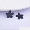 Charms 12st som gör Eearring Black Flower Lilies Rose Pendant Jewelry Accessories Drop Leverans Fyndkomponenter DHN1S