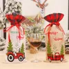 Рождественские украшения винная крышка бутылки Красная черная трактора для домашнего года обеденный стол