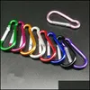 Key Rings Colorf Aluminum Carabiner Shape Snap Hook Hiking Keychain High Quality Mini Carabiners Keyfobs Accessories Dhs Drop Delive Dhkq6