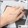 Cluster Rings Real 925 Sterling Sier for Women Vintage Faith Cross Letters Round Engagement Jewelry Anillos Mujer 1466 Q2 Drop Delive DHTHC