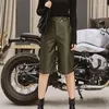 Shorts femininos 2023 mulheres estilo britânico PU couro de couro alta curta calça de moda primavera outono inverno plus size macacão casual streetwear