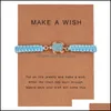 Charm Bracelets Fashion Dolphin Heart Blue Braided Rope Chain For Women Turquoise Turtle Five Star Infinity Bangle Card Jewelry Gift Dhsbl