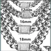 Цепи шириной 818 мм из нержавеющей стали кубинские колье в сети Майами Cz