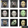 Feestmaskers Groothandel 6 -stijl FL Face Masquerade Jason Cosplay Skl Mask vs Friday Horror Hockey Halloween Costume Scary Drop Lever Oteuw