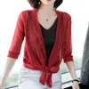 Women's Knits Thin 1/2 Sleeve Shrug Bolero Women Short Casaco Feminino Slim Woman Open Stitch Womens Cardigan Coats Outer