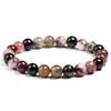 Perles Brins Mélange Naturel Tourmaline Bracelet Pierre 6Mm 8Mm 10Mm Perle Quartz Femmes Hommes Mode Bijoux Semi-précieux Giftbeaded Drop Dh68L