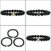 Cuentas de cuentas de béisbol de piedra de lava negra de 8 mm Braclets Pulsera difusora de aceite esencial para mujeres Hombres Joyería Pulseras de entrega de gotas Otnzk