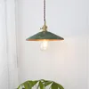 Lampes suspendues rétro fer couvercle lumières japonais décor à la maison salle à manger Loft suspension lampe moderne en laiton luminaires plafond lustre
