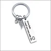 Key Rings Personalized Keychain Drive Safe I Need You Here With Me Engraved Aluminum Fashion Jewelry Boyfriend Father Day Gift Drop D Dhxq5