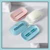 Soap Dishes Unique Bathroom Colorf Holder Plastic Double Drain Tray Container For Bath Shower Sn3748 Drop Delivery Home Garden Access Dhex3