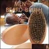 Pincéis javalia de cabelos barba maca dura alça de madeira redonda ferramenta de cabeleireiro de pente de pente para homens aparar rrf14256 entrega de gota h otjii