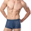 Mutande Boxer trasparenti in maglia da uomo Slip intimo sexy vuoto