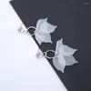 Boucles d'oreilles à la mode pour femmes, grande fleur blanche, bijoux élégants, pétale de gommage, cristal, cadeau, vente en gros