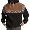 Felpe con cappuccio da uomo Uomo Inverno Primavera Casual O Collo Manica lunga Stampato in 3D Maglione da allenamento etnico gotico con cappuccio Fairycore Top corto