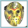 Maski imprezowe archaistyczne Jason Mask Fl Face Antique Killer vs. Piątek 13. Prop Horror Hockey Halloween Costplay Cosplay Drop Gelive Otfi0