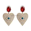 Dangle Chandelier Fashion Jewelry Peach Heart Diamond Eye Earrings Rhinstone Stud Drop Delivery Dhsxx