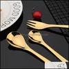 Couverts Ensembles 2/4/6 Set Sier Vaisselle 18/10 Acier Inoxydable Western Couteau Fourchette Cuillère À Thé Couverts Vaisselle Sierware Setflatware Dr Dhk6F