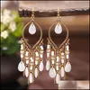Dangle Chandelier Classic Vintage Womens Corf Crystal Beads Long Tassel Earrings Fashion Jewelry Bohemia WeddingEaring Hangers 4 DH7DE