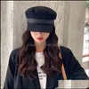 Bérets Hiver Mode Rue Béret Pour Femmes Solide Plaine Octogonal Sboy Cap Dames Casual Coton Chapeau Filles Peintre Casquettes Drop Deliver Ot2Wu