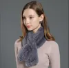 Scarves Real Rex Fur Scarf For Women Winter Warm Neckerchief Handmade Fluffy Soft 90 14cm