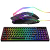 2.4g Mouse de teclado recarregável 2.4g Combo 96 teclas RGB Teclado da membrana colorida Backlight Gaming Mouse Conjunto