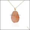 Pendentif Colliers Mode Brillant Druzy Irregar Naturel Cristal Quartz Pierre Chaînes En Or Pour Les Femmes De Luxe Bijoux Cadeau En Bk Drop Deli Otncp