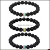 Beaded Rainbow Beads 8mm Black Lava Stone Armband DIY Aromaterapi Essential Oil Diffuser Drop Leverans smycken Armband Otdff