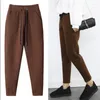 Pantaloni da donna Donna Addensare Matita 2023 Primavera Inverno Ol Style Lana da lavoro femminile Pantalone Pantaloni larghi Capris