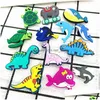 Parti di scarpe Accessori Cartoon Dinosaur Croc Charms Decorazioni Zoccolo Fascino Fibbia Bracciali Polsino Bottoni Bambini Regalo per bambini D Dh50O