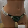 Chaînes 2pcs strass chaîne boucle accessoires charme bikini connecteurs métal clair cristal diamant applique goutte livraison bijoux n dhs65