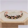 Bracciale con perline di palline di riso intrecciato a mano Moda stampa leopardata Semplicità Retro Bohemia Geometria Unisex Drop Delivery Gioielli Brac Dh783