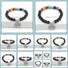 Arts And Crafts 8Mm Natural Stone Bracelet 7 Chakra Tree Of Life Charm Bracelets Mticolor Beads Stones Women Men Yoga Drop Delivery Dhfpb