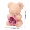 Couronnes De Fleurs Décoratives Strass Ours En Mousse Avec Fleur De Savon Rose Austin Pour Boîte Cadeau Saint Valentin Anniversaire Surprise1 Drop Delive Dhky3