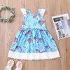 Girl Dresses Toddler Girls 4th Of July Dress Patriotic Sleeveless Lace Trim Ruffle Independence Day 1-5T